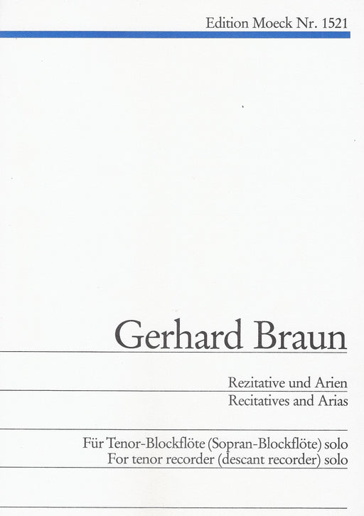 Braun: Recitatives and Arias for Tenor or Descant Recorder Solo
