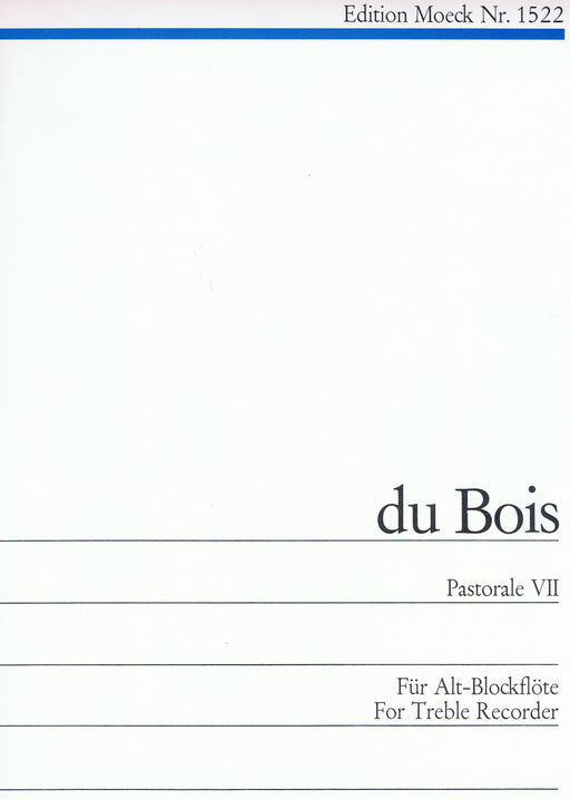 du Bois: Pastorale VII for Treble Recorder