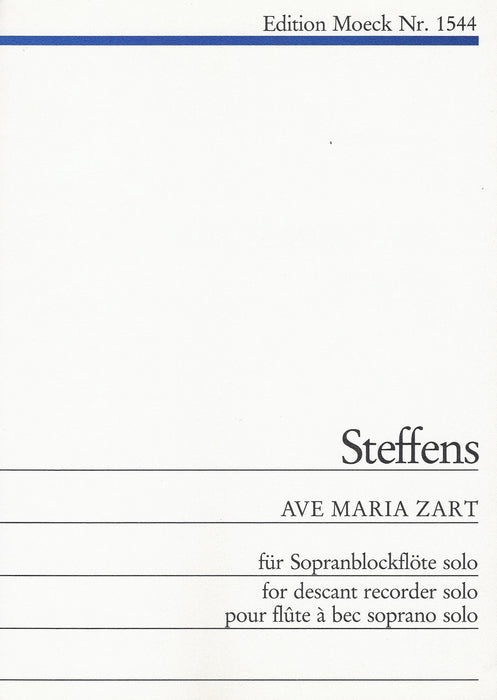 Steffens: Ave Maria Zart for Descant Recorder