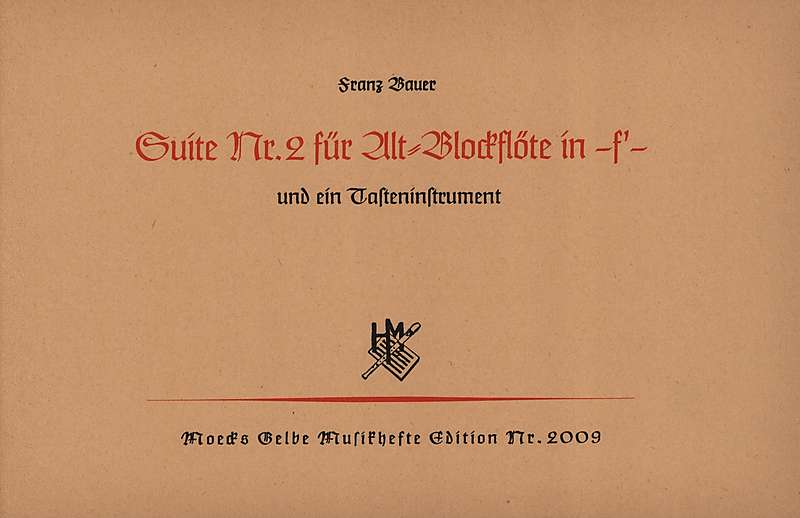 Bauer: Suite No. 2 for Treble Recorder and Keyboard