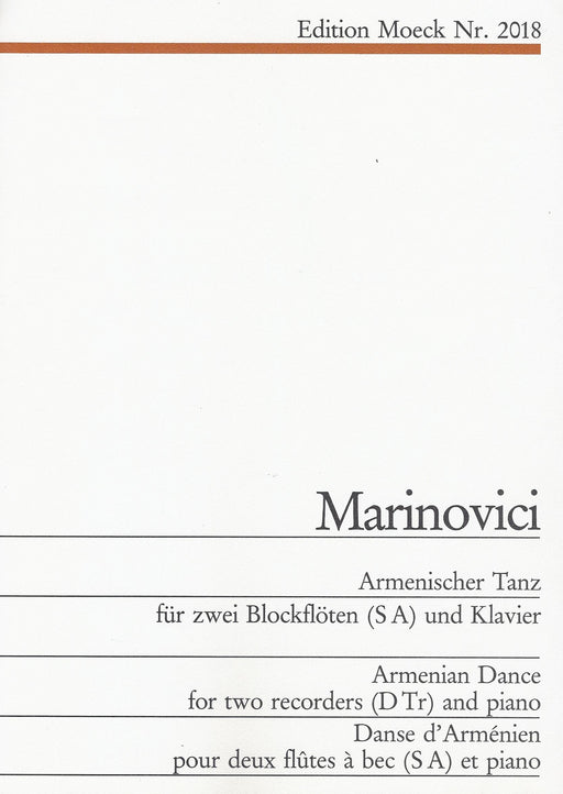 Marinovici: Armenian Dance for Soprano and Treble Recorders and Piano