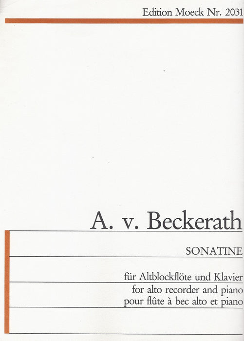 von Beckerath: Sonatina for Treble Recorder and Piano