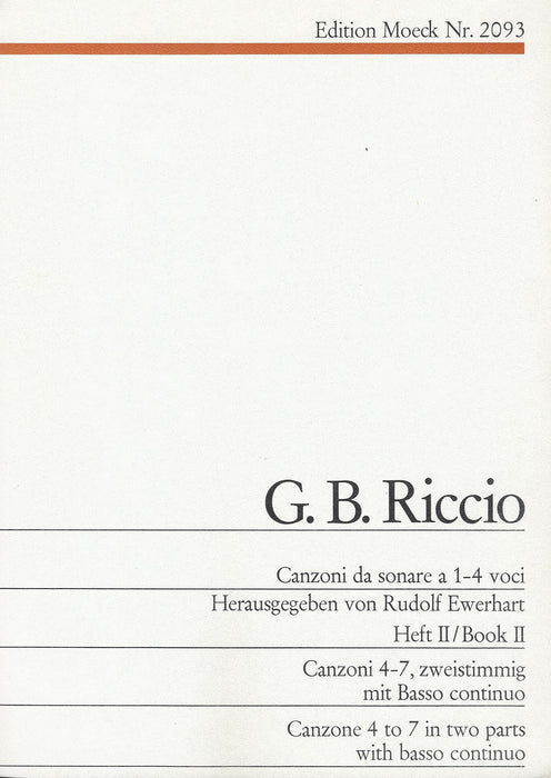 Riccio: Canzonas 4-7 for 2 Instruments and Basso Continuo