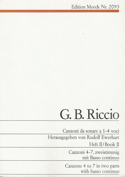 Riccio: Canzonas 4-7 for 2 Instruments and Basso Continuo