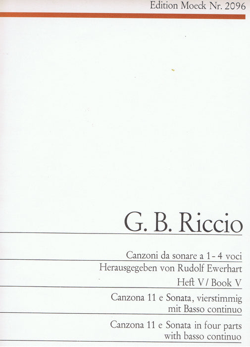 Riccio: Canzona No. 11 and Sonata for 4 Instruments and Basso Continuo