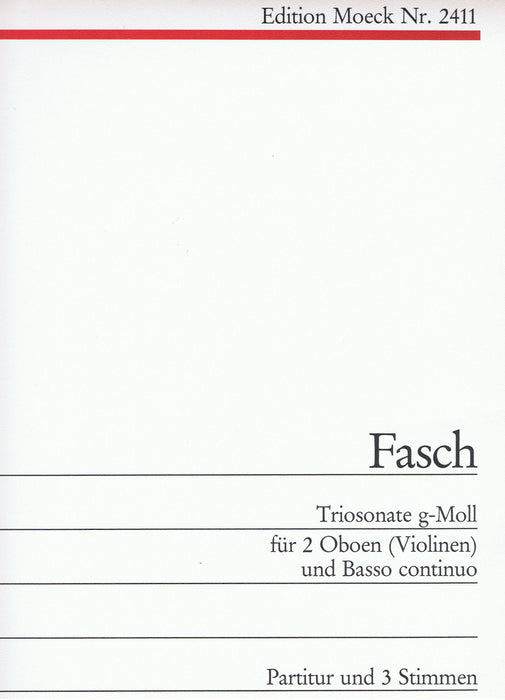 Fasch: Trio Sonata in G Minor for 2 Oboes or Violins and Basso Continuo