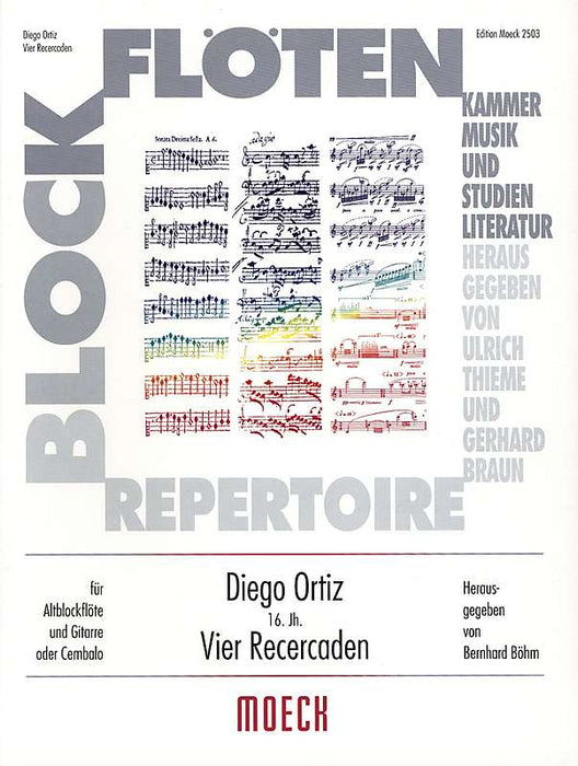 Ortiz: 4 Recercadas for Treble Recorder and Guitar or Harpsichord