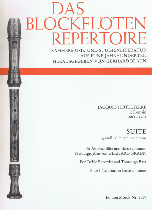 Hotteterre: Suite in G Minor for Treble Recorder and Basso Continuo