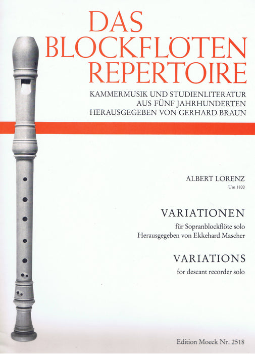 Lorenz: Variations for Descant Recorder Solo