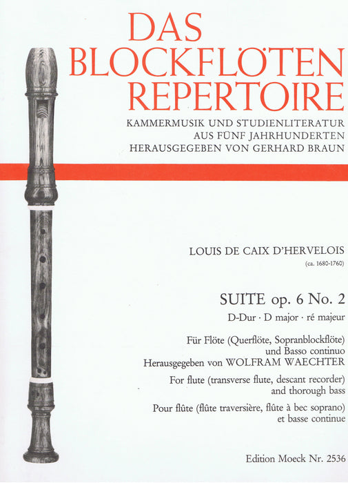 Caix D'Hervelois: Suite in D Major for Flute and Basso Continuo