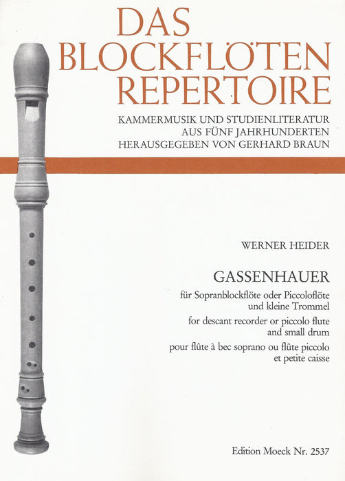 Heider: Gassenhauer for Descant Recorder or Piccolo Flute and Small Drum