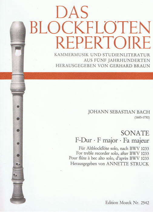 Bach: Sonata in F Major for Treble Recorder Solo