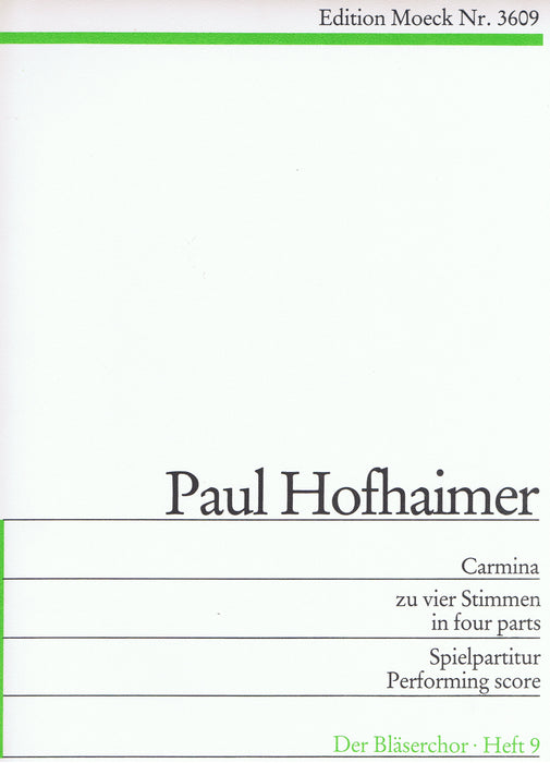 Hofhaimer: Carmina in 4 Parts