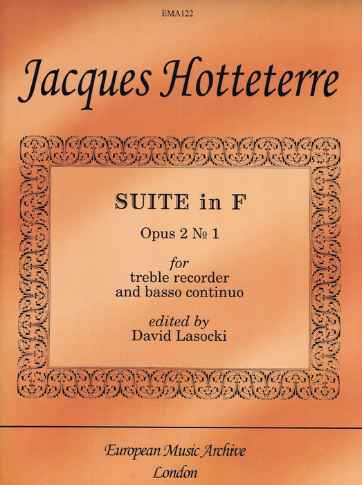 Hotteterre: Suite in F Major for Treble Recorder and Basso Continuo
