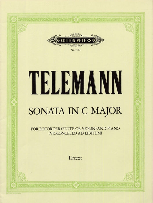 Telemann: Sonata in C Major for Treble Recorder and Piano