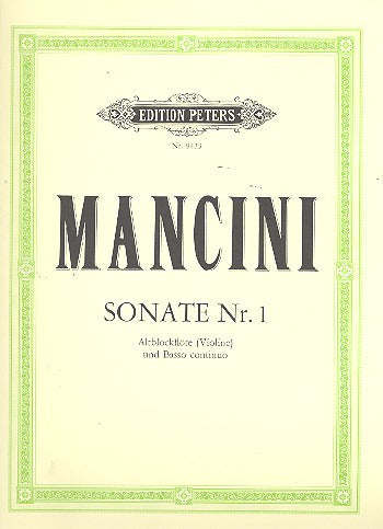 Mancini: Sonata No. 1 in D Minor for Treble Recorder and Basso Continuo