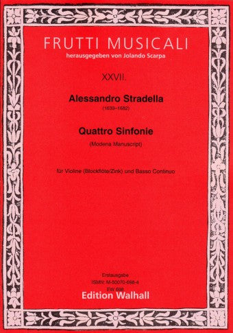Stradella: 4 Sinfonias for Violin and Basso Continuo (Modena Manuscript)