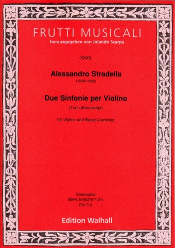 Stradella: 2 Sinfonias for Violin and Basso Continuo