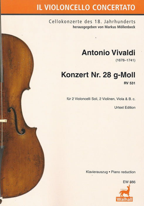 Vivaldi: Concerto No. 28 in G Minor RV531 for 2 Violoncelli Soli, Strings and Basso Continuo