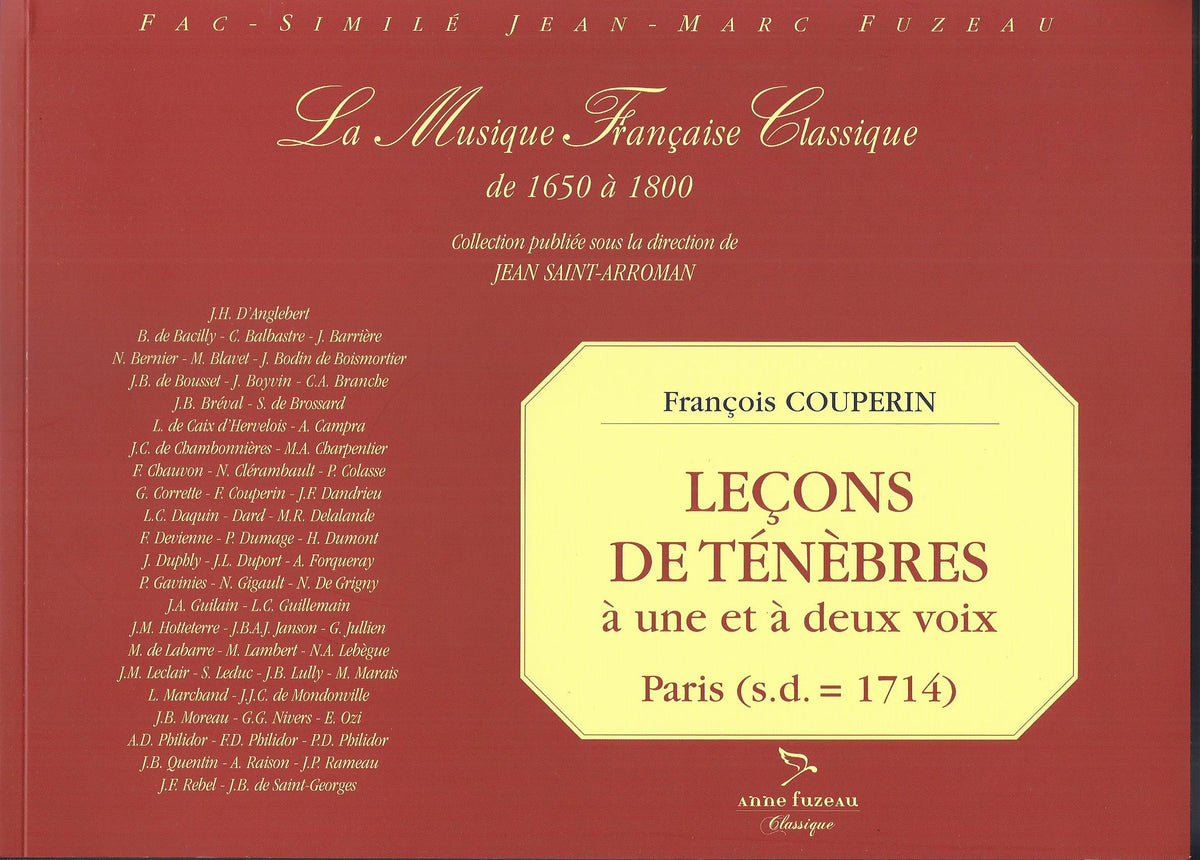 —　(Paris,　de　Music　une　a　Couperin:　deux　voix　et　Early　Lecons　Tenebres　1714)　a　Shop