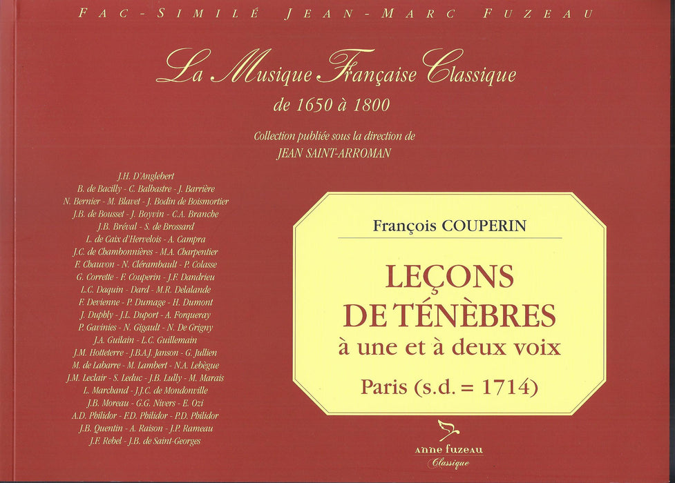 Couperin: Lecons de Tenebres a une et a deux voix (Paris, s.d. 1714)