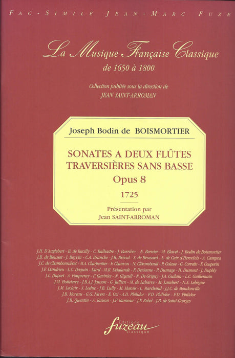 Boismortier: Sonatas for 2 Flutes without Bass, Op. 8 (1725)