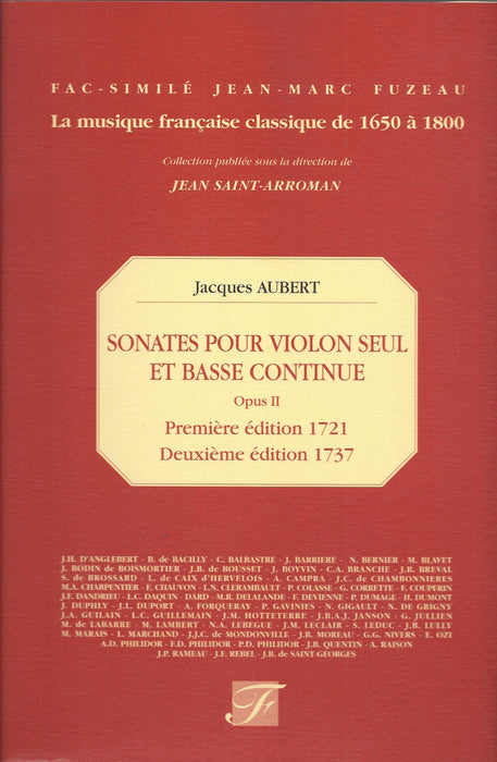 Aubert: Sonates pour Violon Seul et Basse Continue, Op. 2