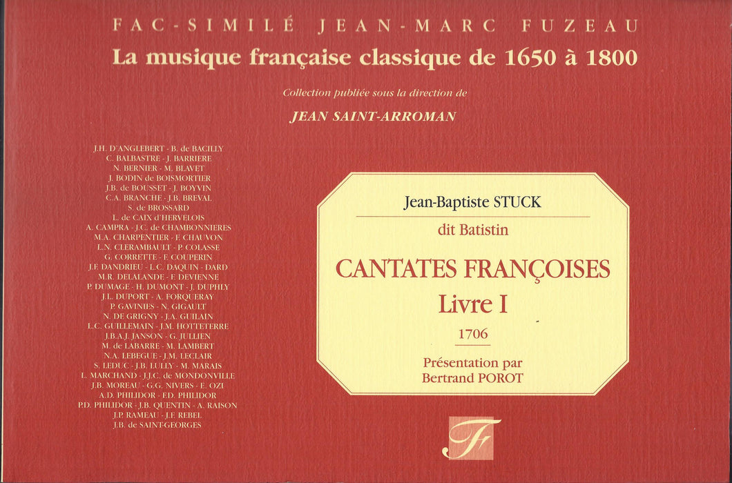 Stuck (Batistin): Cantates Francoises, Livre I (1706)