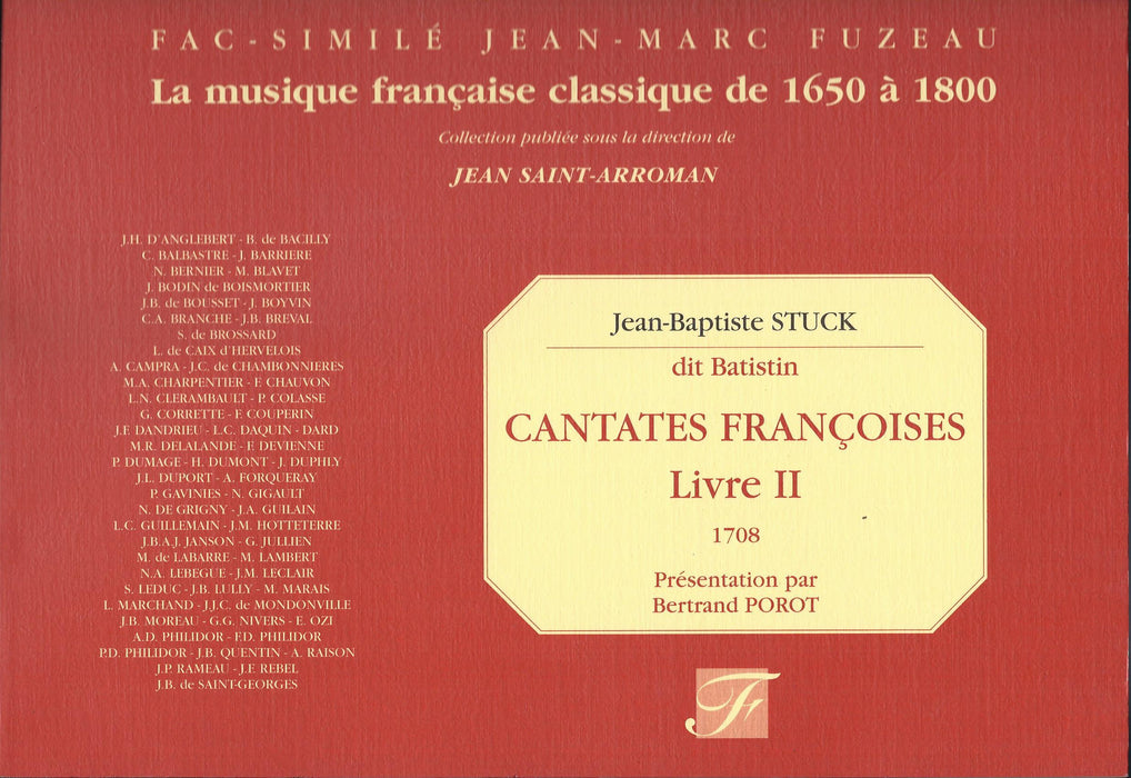 Stuck (Batistin): Cantates Francoises, Livre II (1708)