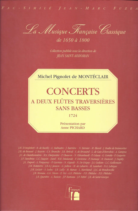 Monteclair: Concerts for 2 Flutes without Bass (1724)