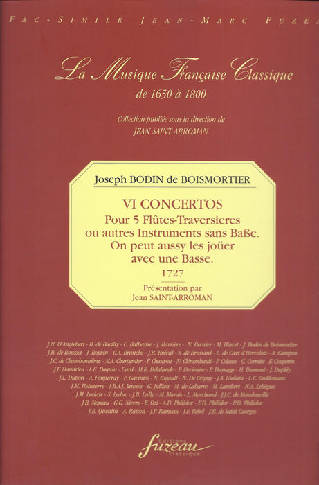 Boismortier: 6 Concertos for 5 Flutes without Bass (1727)