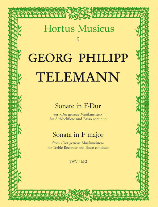 Telemann: Sonata in F Major for Treble Recorder and Basso Continuo