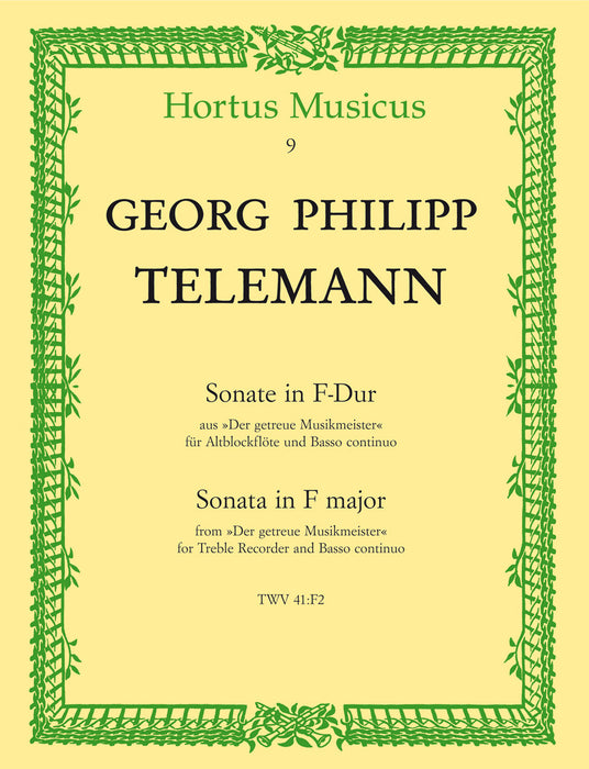 Telemann: Sonata in F Major for Treble Recorder and Basso Continuo