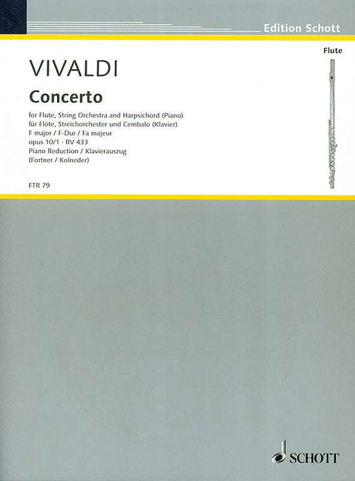 Vivaldi: Concerto for Flute Op. 10/1 - Piano Reduction