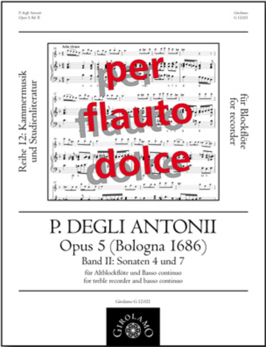 Antonii: Sonatas 4/5 & 7/5 for Alto Recorder and Continuo
