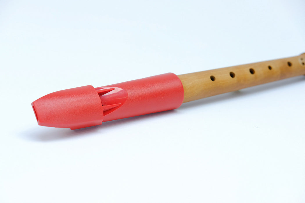 Mollenhauer Prima Soprano Recorder in Red Plastic and Pearwood