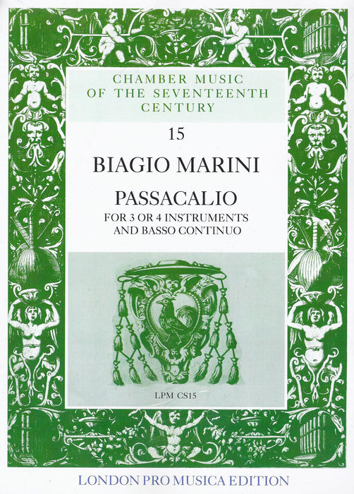 Marini: Passacalio for 3 or 4 Instruments and Basso Continuo