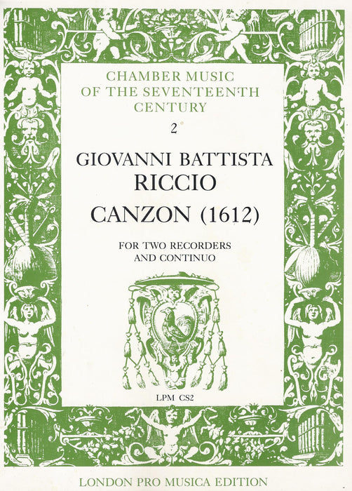 Riccio: Canzon (1612) for 2 Recorders and Basso Continuo