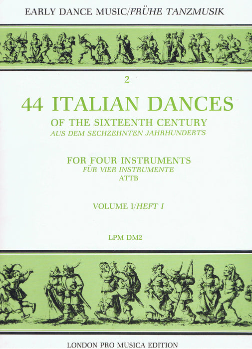Various: 44 Italian Dances of the 16th Century for 4 Instruments, Vol. 1