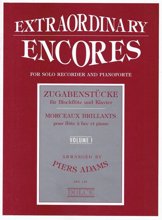 Adams (arr.): Extraordinary Encores for Recorder and Piano