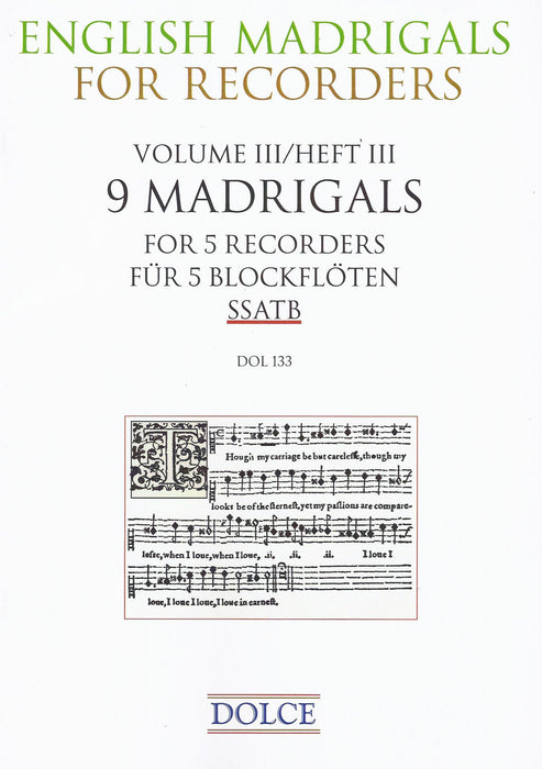 Various: 9 English Madrigals for 5 Recorders