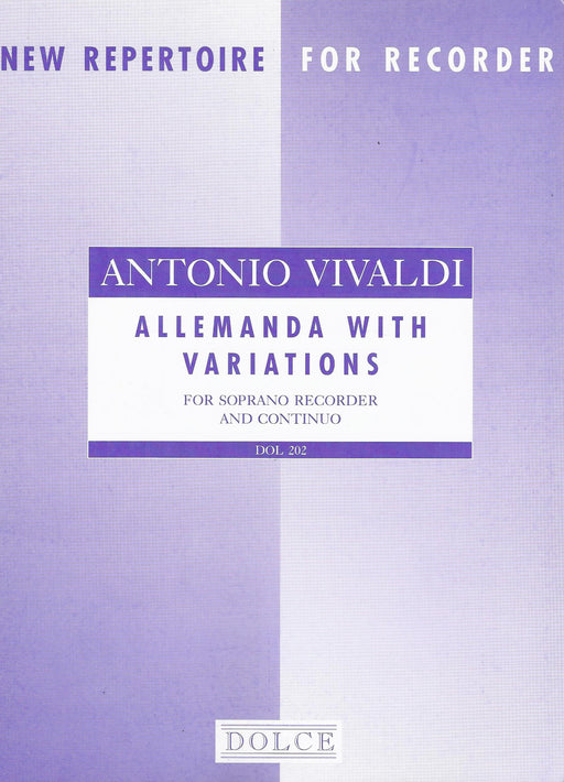 Vivaldi: Allemanda with Variations for Descant Recorder and Basso Continuo