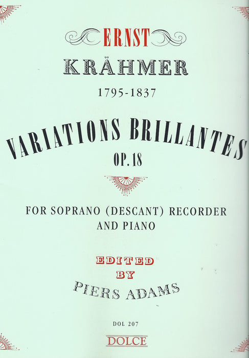 Krahmer: Variations Brillantes for Descant Recorder and Piano