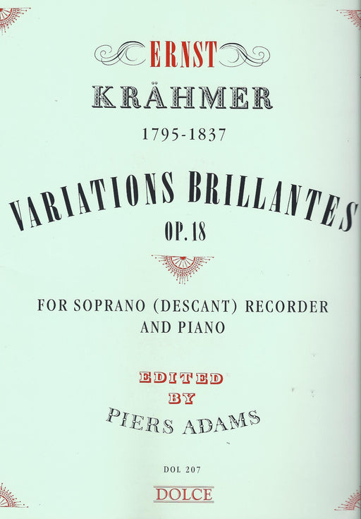 Krahmer: Variations Brillantes for Descant Recorder and Piano