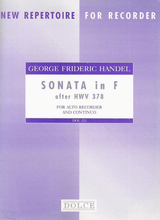 Handel: Sonata in F Major for Treble Recorder and Basso Continuo