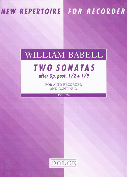 Babell: Two Sonatas for Treble Recorder and Basso Continuo