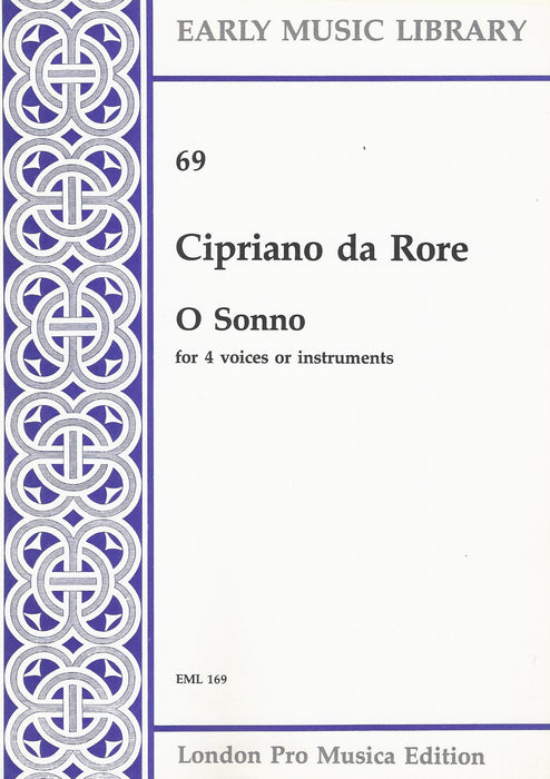Da Rore: O Sonno for 4 Voices or Instruments