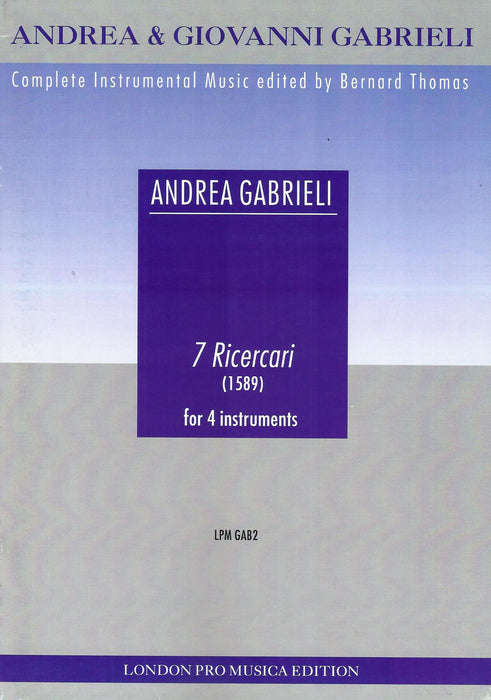 Gabrieli: 7 Ricercari for 4 Instruments (1589)
