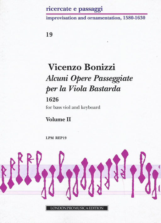 Bonizzi: Viola Bastarda Settings for Viola da Gamba and Basso Continuo, Vol. 2