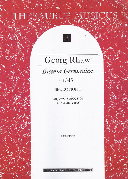 Rhaw: Bicinia Germanica 1545 for 2 Voices or Instruments